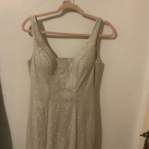 Shiny light gold dress